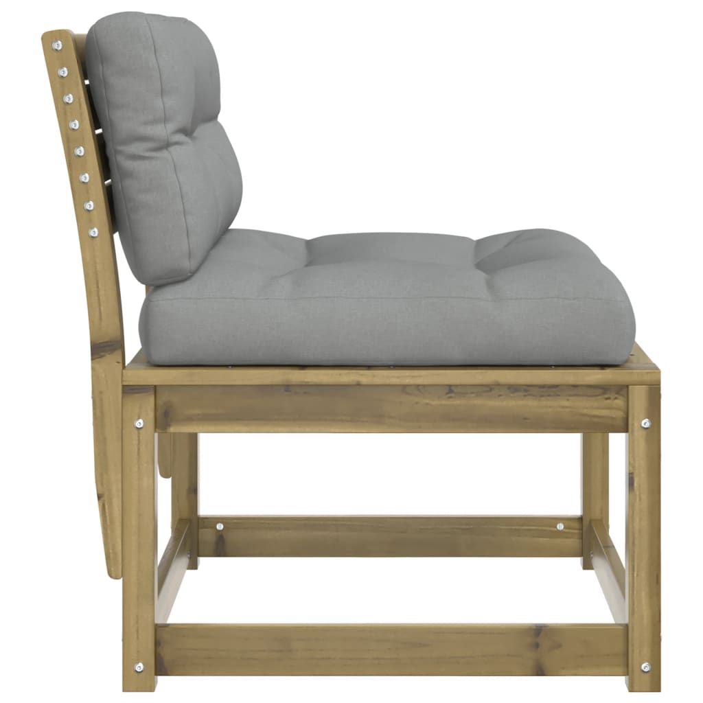 Garden Sofa | Set of 2 | Grey | Impregnated pine wood, Polyester | Medium
