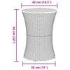 Patio Side Table Drum Shape Gray Poly Rattan and Solid Wood