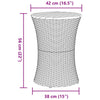Patio Side Table Drum Shape Beige Poly Rattan and Solid Wood