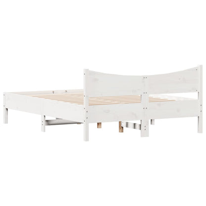 Bed Frame without Mattress White 120x200 cm Solid Wood Pine