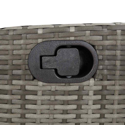 Reclining Garden Bench with Cushions Grey Poly Rattan