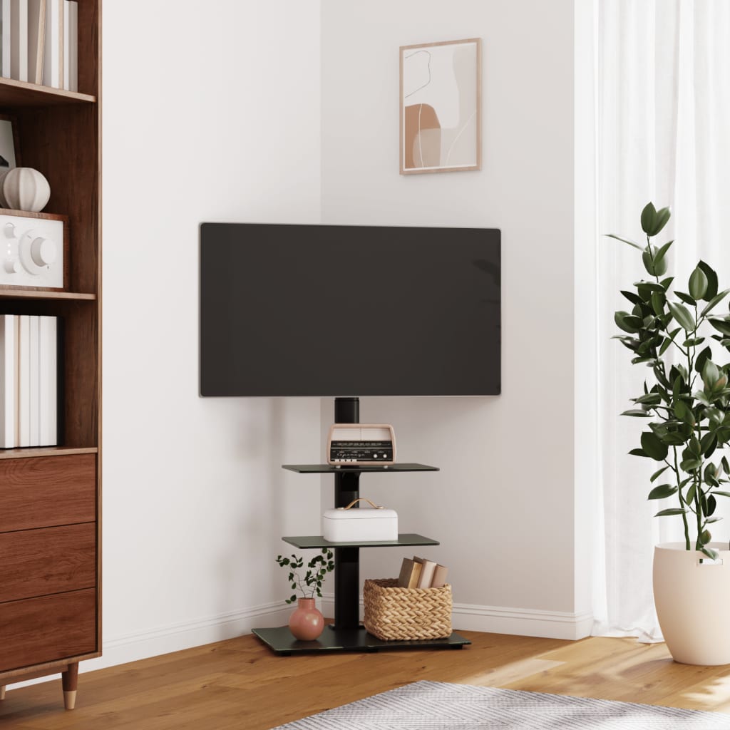 Corner TV Stand 3-Tiers for 32-65 Inch Black