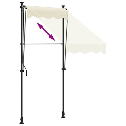 Retractable Awning Cream 100x150 cm Fabric and Steel