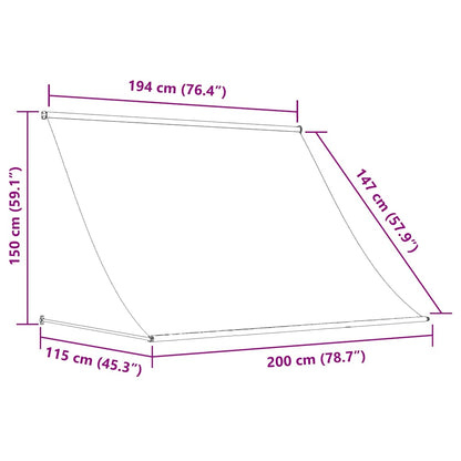 Retractable Awning Anthracite 200x150 cm Fabric and Steel