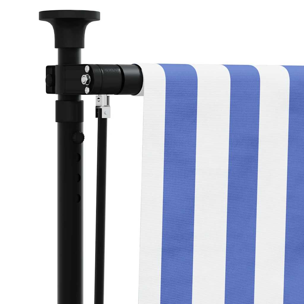 Outdoor Roller Blind Blue and White 150x270 cm Fabric&Steel