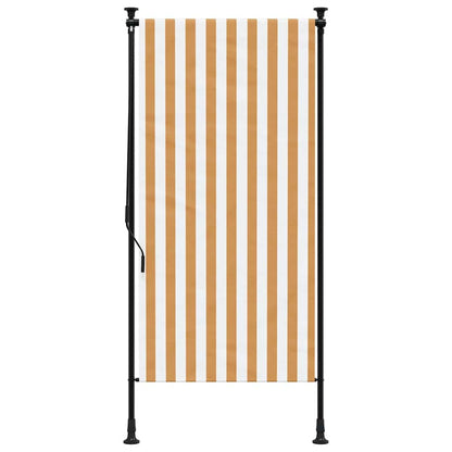 Outdoor Roller Blind Orange and White 100x270 cm Fabric&Steel