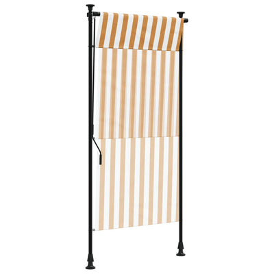 Outdoor Roller Blind Orange and White 100x270 cm Fabric&Steel