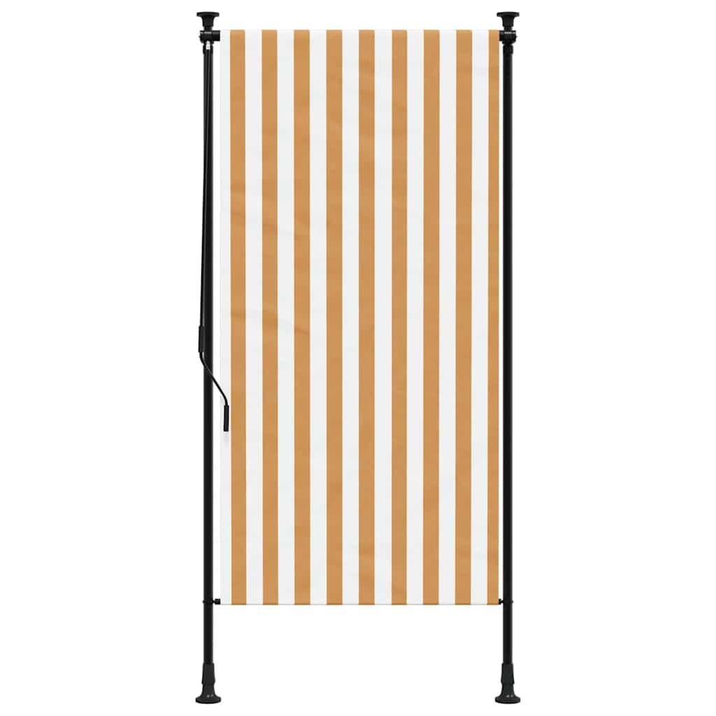 Outdoor Roller Blind Orange and White 120x270 cm Fabric&Steel