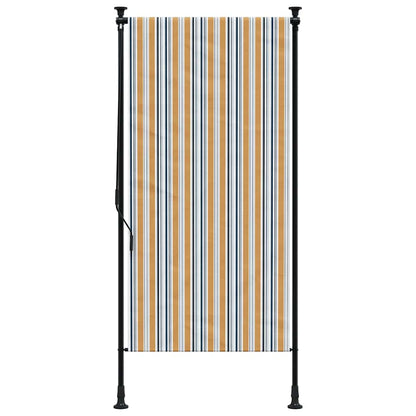 Outdoor Roller Blind Yellow and White 120x270 cm Fabric&Steel