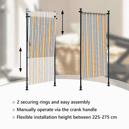 Outdoor Roller Blind Yellow and White 120x270 cm Fabric&Steel