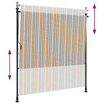 Outdoor Roller Blind Yellow and White 150x270 cm Fabric&Steel