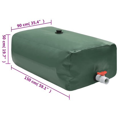 Water Tank with Tap Foldable 670 L PVC