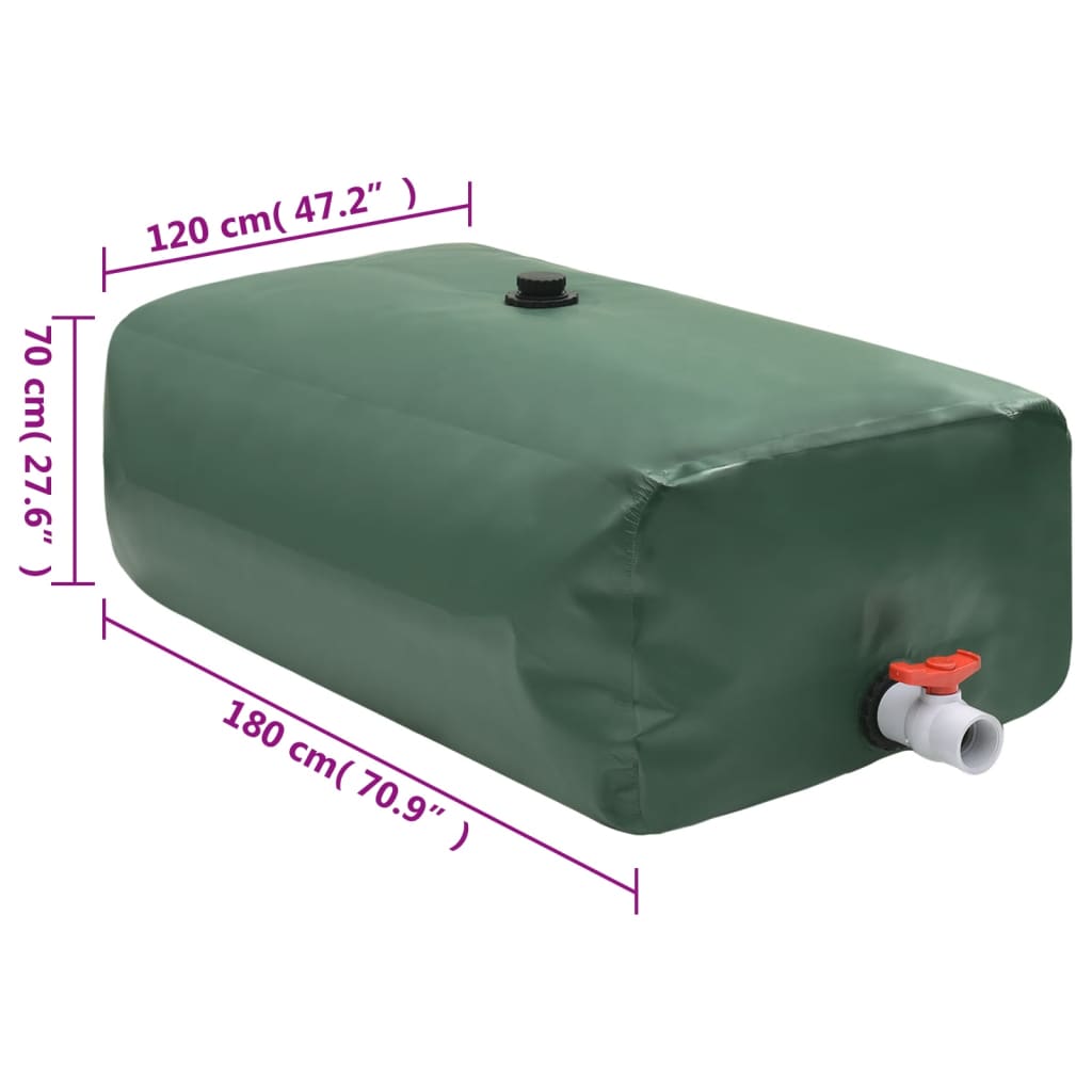 Water Tank with Tap Foldable 1500 L PVC