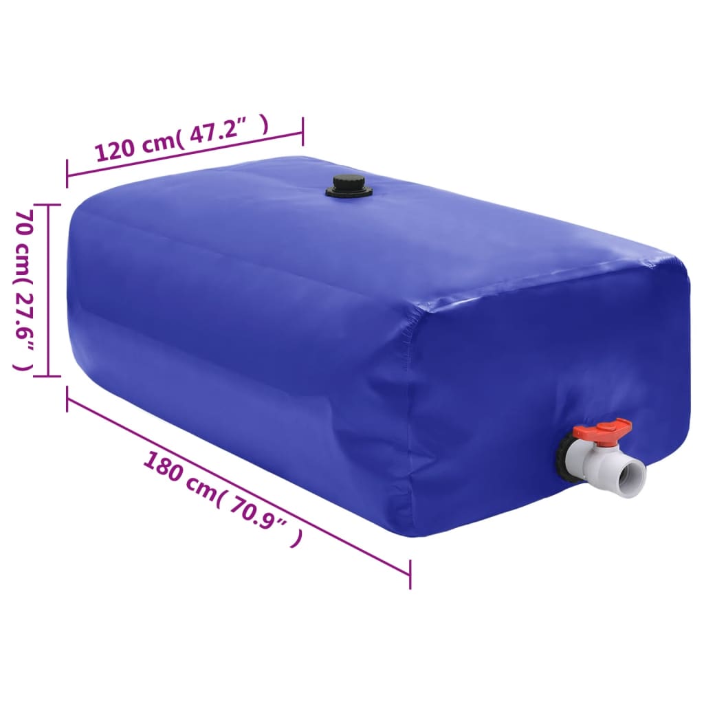 Water Tank with Tap Foldable 1500 L PVC