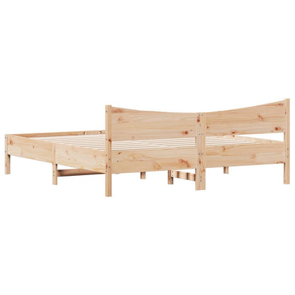 Bed Frame without Mattress 200x200 cm Solid Wood Pine