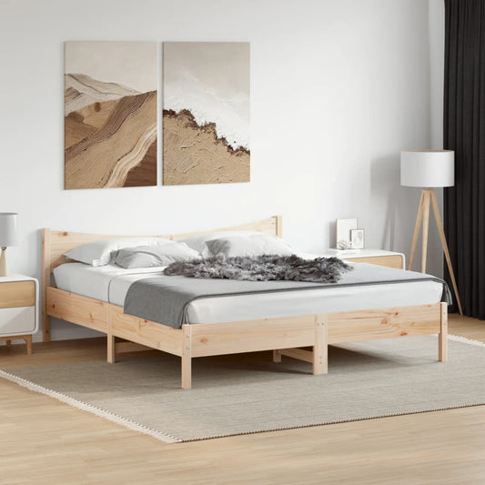 Bed Frame without Mattress 200x200 cm Solid Wood Pine