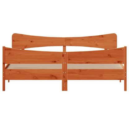 Bed Frame without Mattress Wax Brown 180x200 cm Super King Solid Wood Pine