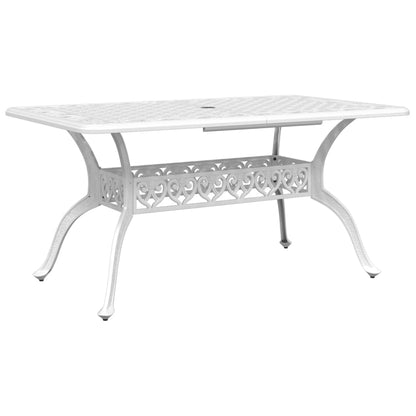5 Piece Patio Dining Set White Cast Aluminum
