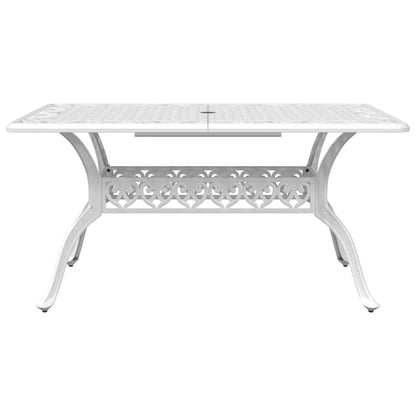 5 Piece Patio Dining Set White Cast Aluminum