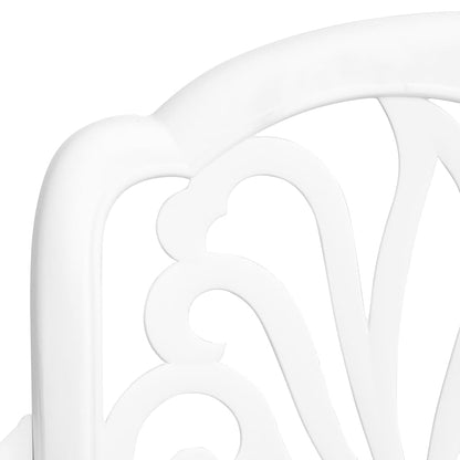 5 Piece Patio Dining Set White Cast Aluminum