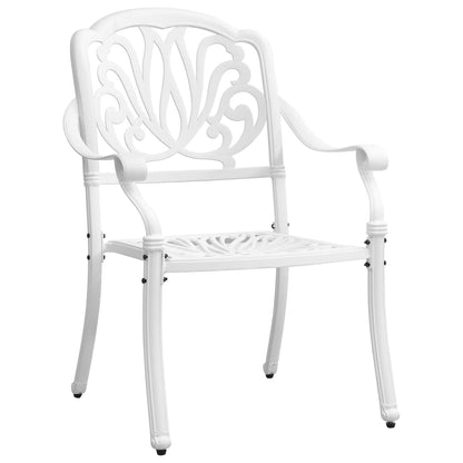 7 Piece Patio Dining Set White Cast Aluminum