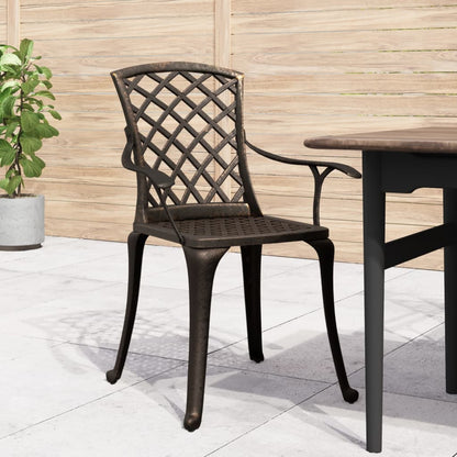 Patio Chairs 6 pcs Cast Aluminum Bronze