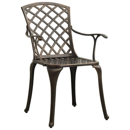 Patio Chairs 6 pcs Cast Aluminum Bronze