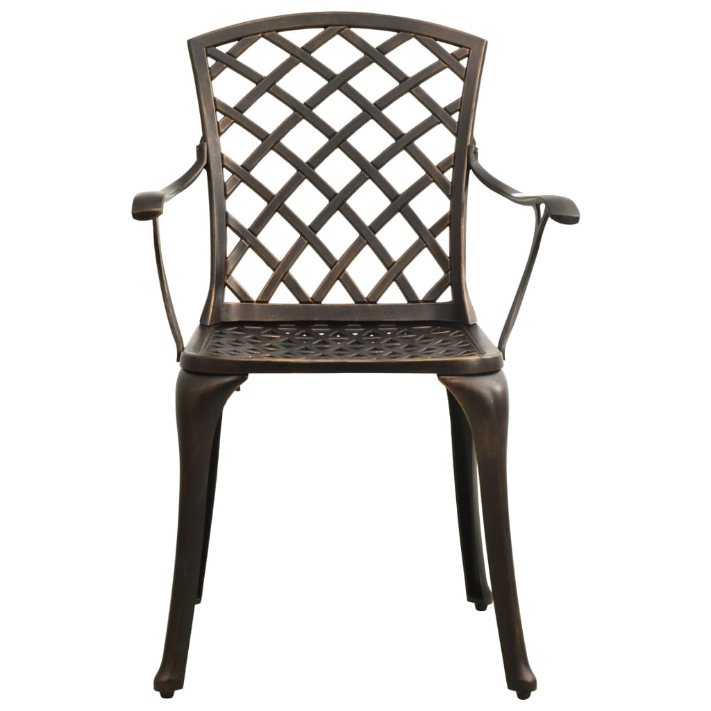 Patio Chairs 6 pcs Cast Aluminum Bronze