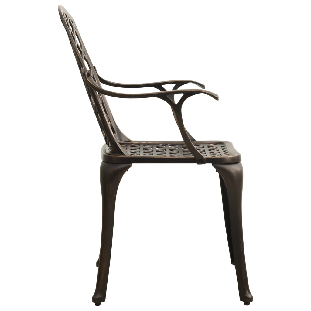 Patio Chairs 6 pcs Cast Aluminum Bronze