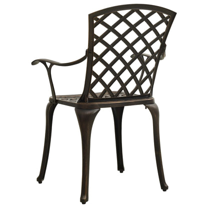 Patio Chairs 6 pcs Cast Aluminum Bronze