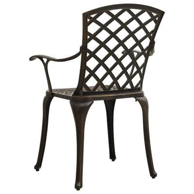 Patio Chairs 6 pcs Cast Aluminum Bronze