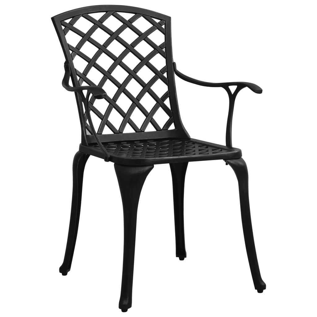Patio Chairs 6 pcs Cast Aluminum Black