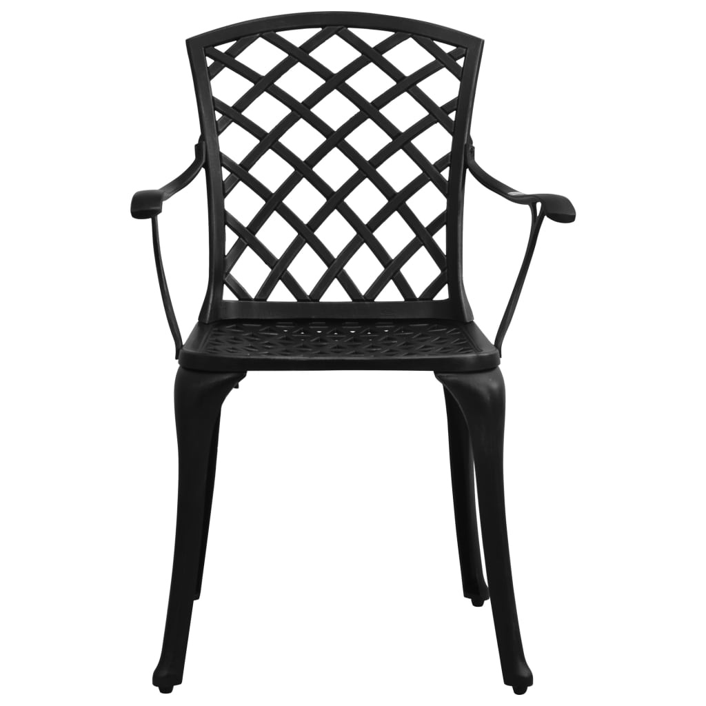 Patio Chairs 6 pcs Cast Aluminum Black