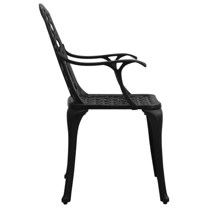 Patio Chairs 6 pcs Cast Aluminum Black