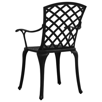 Patio Chairs 6 pcs Cast Aluminum Black