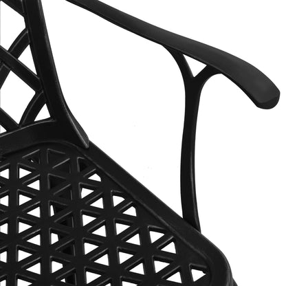 Patio Chairs 6 pcs Cast Aluminum Black