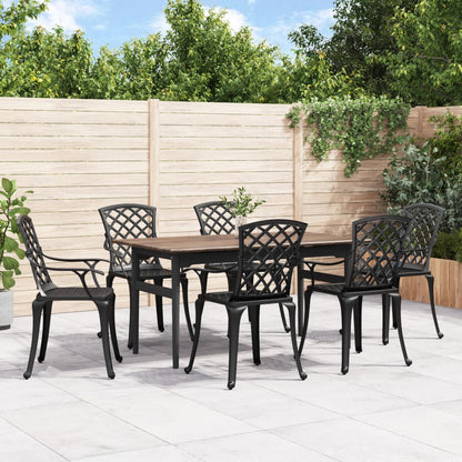 Patio Chairs 6 pcs Cast Aluminum Black