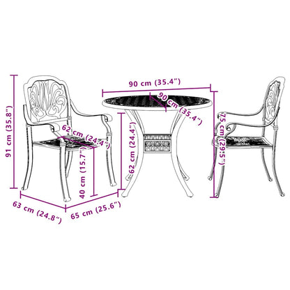 Bistro Set | Black | Cast aluminium | Medium | Bistro Set | Round