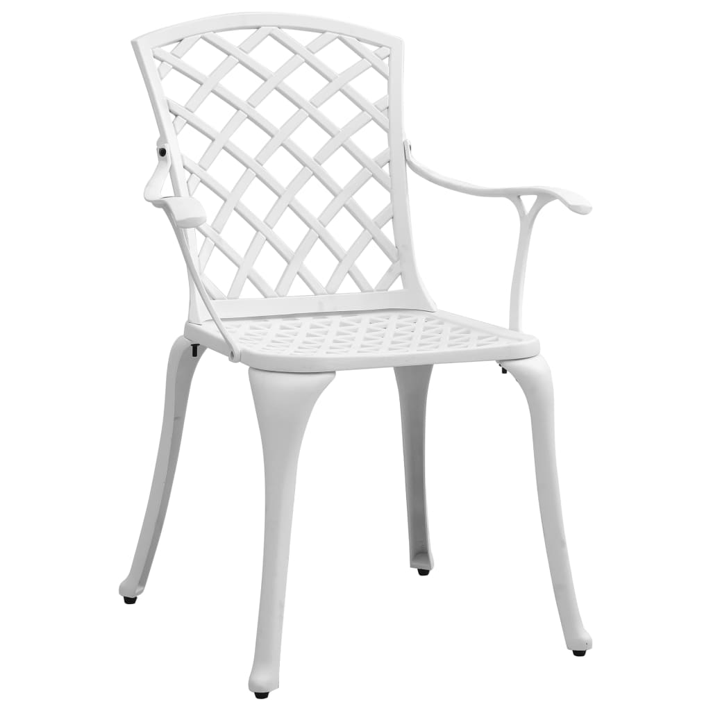 Garden Dining Set | White | Cast Aluminium | 5 Piece Set |  Ergonomic