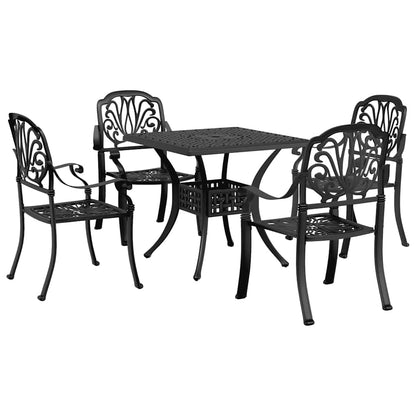 Garden Dining Set | Black | Cast aluminium | Durable