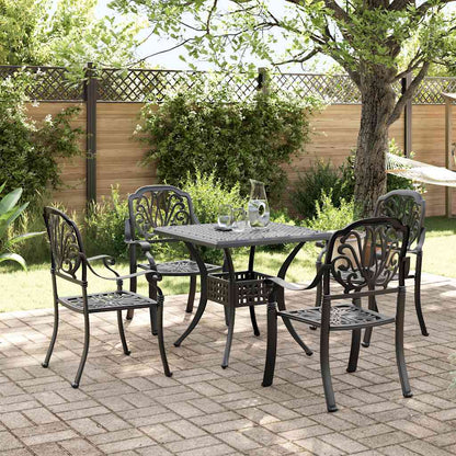 Garden Dining Set | Black | Cast aluminium | Durable