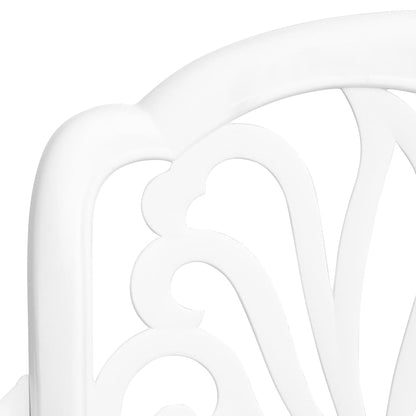 5 Piece Patio Dining Set White Cast Aluminum