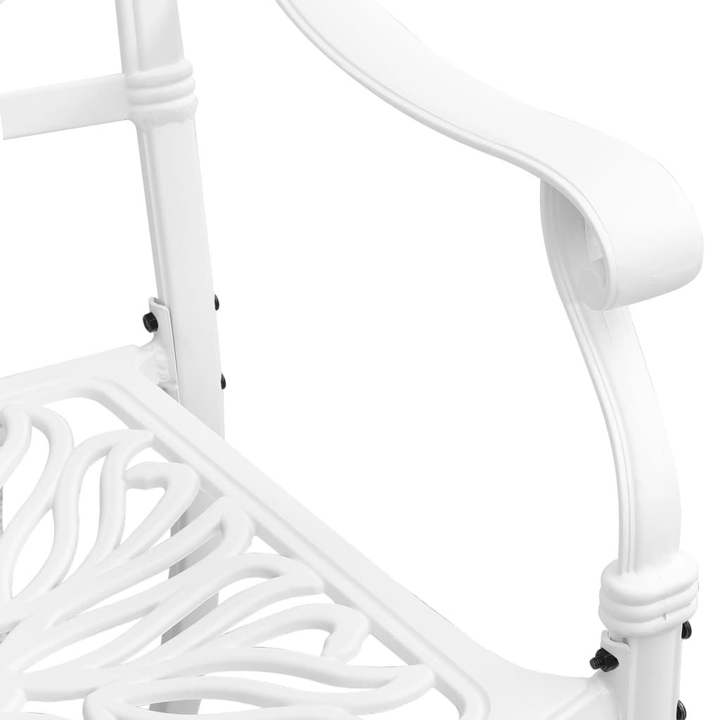 5 Piece Patio Dining Set White Cast Aluminum