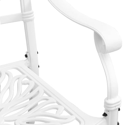 5 Piece Patio Dining Set White Cast Aluminum