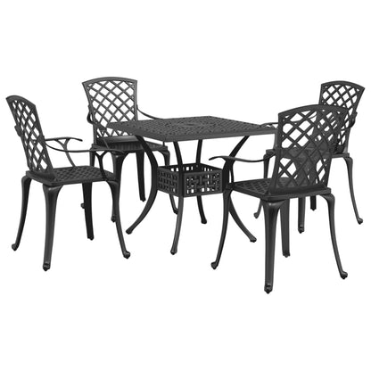 Garden Dining Set | Black | Cast Aluminium | Medium | Durable