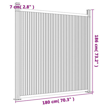 Fence Panel WPC Grey 180x186 cm
