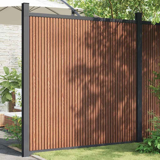 Fence Panel WPC Brown 173x186 cm