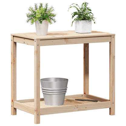 Potting Table with Shelf 82.5x50x75 cm Solid Wood Pine