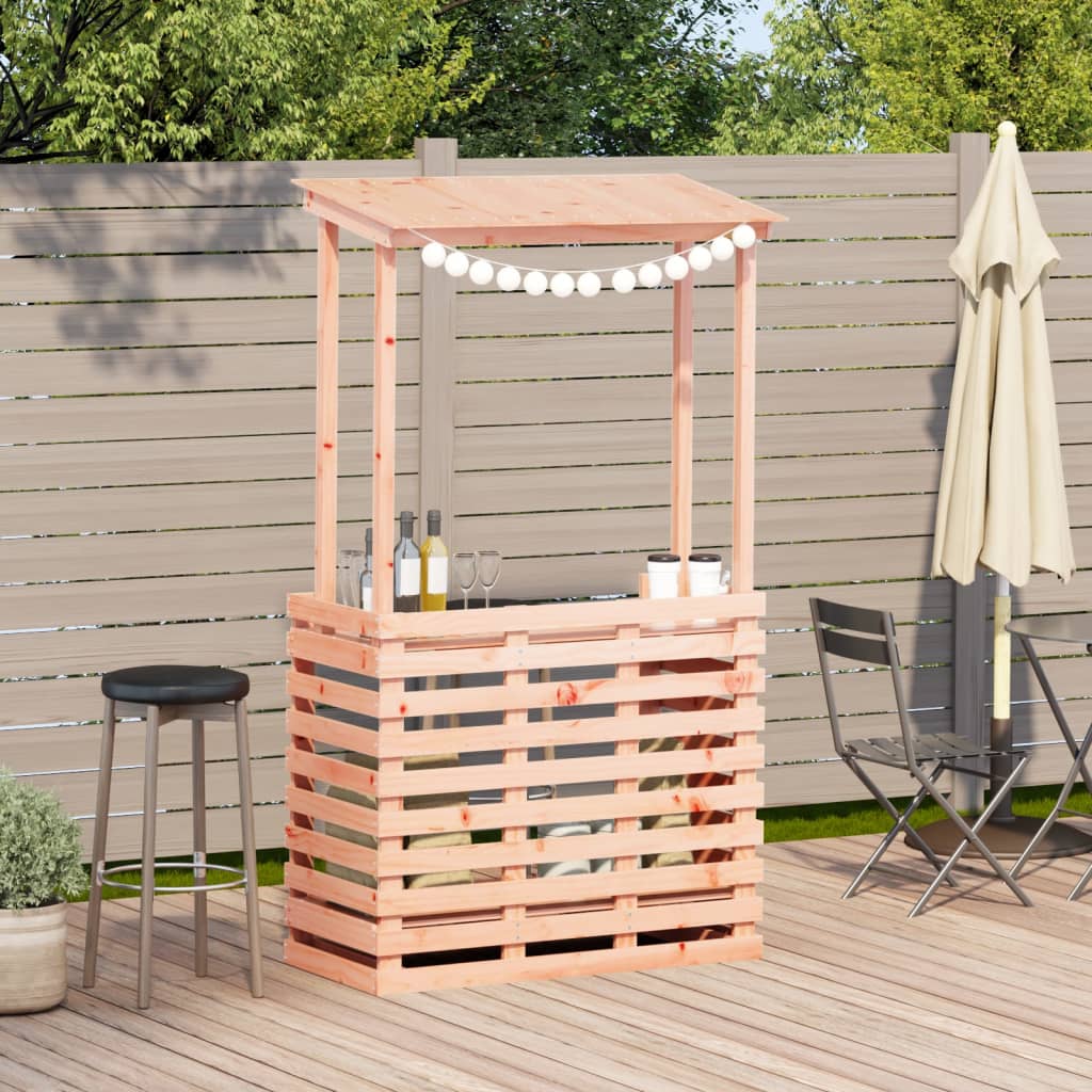 Outdoor Bar Table with Roof 112.5x57x195.5 cm Solid Wood