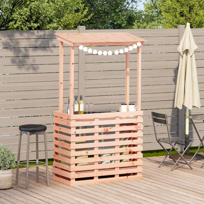 Outdoor Bar Table with Roof 112.5x57x195.5 cm Solid Wood